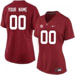 Women's Alabama Crimson Tide #00 Custom Crimson Embroidered NCAA College Football Jersey 2403WAPI7